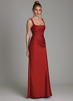 Azazie Agustina Robes de demoiselle d'honneur Robe Sirène en Satin extensible Corset Grenade image4