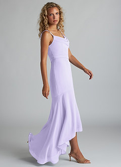 Azazie Summer Jurken voor bruidsmeisjes Jurk van Chiffon met Zeemeermin Schop cowl Lila image3