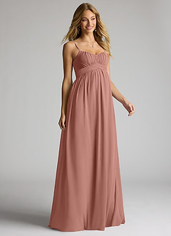 Azazie Llana Maternity Bridesmaid Dresses A-Line Chiffon Floor-Length Dress image1