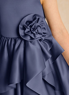 Azazie Hermia Flower Girl Dresses Stormy A-Line Sleeveless Matte Satin Dress image6
