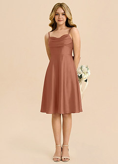 Azazie Bear Junior Bronzer A-Line Sweetheart Neckline Stretch Satin Dress image5