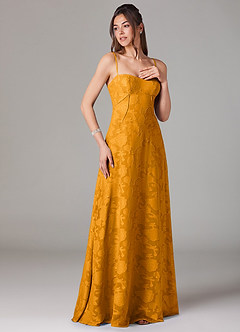 Azazie Valentine Vestidos de madrinha de casamento Vestir Caramelo de Esgotamento Floral de Linha A com Decote em coração image3