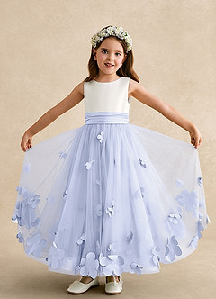 Azazie Vi Flower Girl Dresses Lavender A-Line Sleeveless Tulle Dress image5