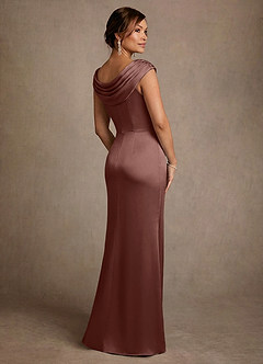 Azazie Irvine Kleider für die Brautmutter A-Linie Plissee Stretch-Satin Kleid Espresso image2