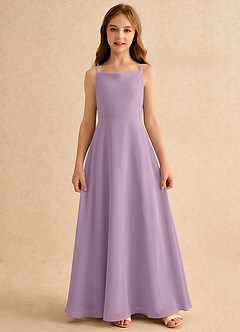 Azazie Jaella Girls Formal Flower Girl Klänningar Klänning A-Line i Chiffong Plisserad image3