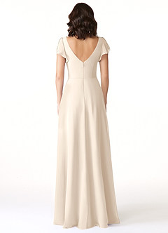 Azazie Omari Vestidos de damas de honor Vestido Alabastro Blanco de Gasa de Línea A image5