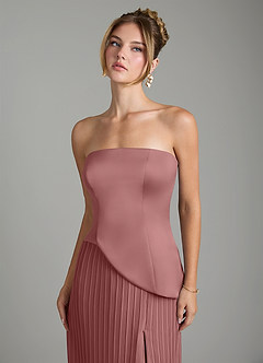 Azazie Tierney Bridesmaid Dresses Desert Rose A-Line Strapless Chiffon Convertible Dress image3