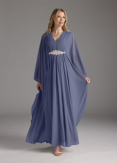Azazie Drew Abiti per la Madre della Sposa Abito A-Line in Chiffon Plissettato Stormy image2
