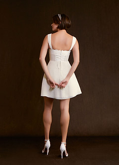 Azazie Scarlette Wedding Dresses A-Line Sweetheart lace Chiffon Mini Dress image2