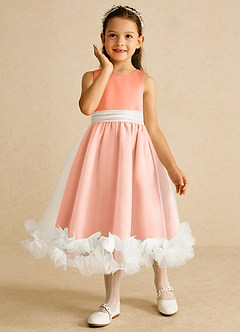 Azazie Stardust Flower Girl Dresses Sunset A-Line Sleeveless Organza Dress image5