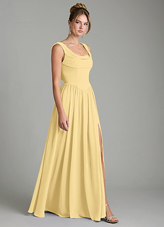Azazie Novi Bridesmaid Dresses Butter A-Line Pleated Chiffon Dress image3