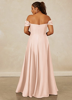 Christian Siriano Bridal for Azazie 1002 Bridesmaid Dresses Blushing Pink A-Line Off the Shoulder Stretch Satin Convertible Dress image16