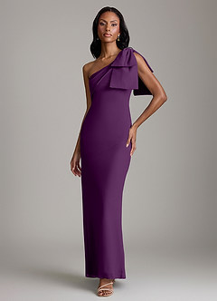 Azazie Yuanna Bridesmaid Dresses Grape Mermaid One Shoulder Chiffon Dress image1