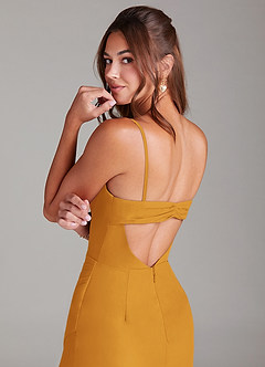 Azazie Leonis Bridesmaid Dresses Butterscotch Mermaid Strapless Chiffon Convertible Dress image4