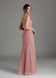 Azazie Blanchett Final Sale Dusty Rose Mermaid Sequins Chiffon Dress image3