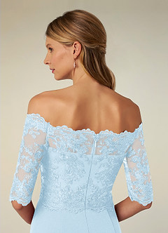 Azazie Jette Mother of the Bride Dresses Sky Blue Mermaid Off the Shoulder Lace Dress image7
