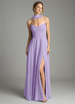 Azazie Ayla Abiti da Damigella Abito A-Line in Chiffon Scollo a Cuore Lilla image7
