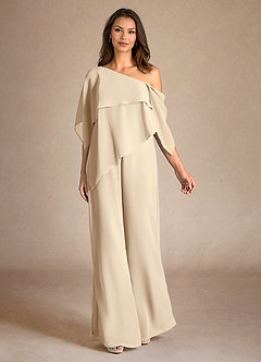 Azazie Halima Kleider für die Brautmutter Overall/Jumpsuit Seitliche Cut-Outs Chiffon Kleid Champagner image4