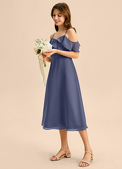 Azazie Kamilla Junior Klä av A-Line i Chiffong Av axeln image3