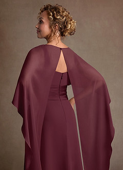 Azazie Marilla Mère de la mariée Robes Robe Trapèze en Mousseline de soie Plissée Cabernet image7