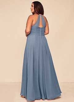 Azazie Ginger Robes de demoiselle d'honneur Robe Trapèze en Mousseline de soie Dos nu plissé Violet Crépusculaire image10