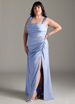 Azazie Jesaphine Bridesmaid Dresses Ice Sheath Bow Stretch Satin Dress image11