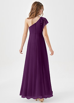 Azazie Arabella Junior Grape A-Line Ruched Chiffon Dress image6