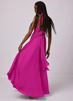 Barbie ♥ Azazie Bridesmaid Dresses Fuchsia A-Line Pleated Chiffon Dress image4