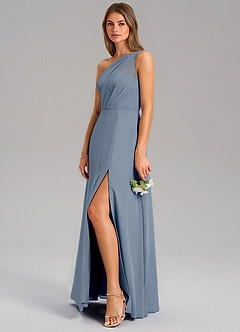 Azazie Phaedra Bridesmaid Dresses Twilight A-Line One Shoulder Chiffon Dress image5