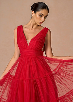 Godelieve Cherry Red Midi Dress image5