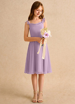 Azazie Pup Girls Formal Flower Girl Dresses Wisteria A-Line Pleated Chiffon Dress image3