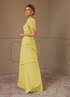 Azazie OHara Mother of the Bride Dresses Canary A-Line V-Neck Chiffon Dress image5