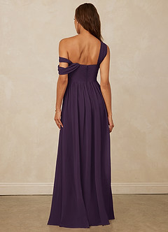 Christian Siriano Bridal for Azazie 1014 Bridesmaid Dresses Plum A-Line Off the Shoulder Chiffon Dress image3