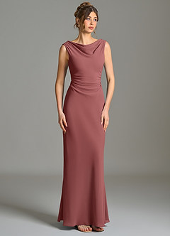Azazie Kieryn Bridesmaid Dresses Amethyst Mermaid Pleated Chiffon Dress image5
