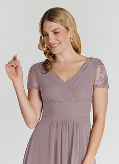 Azazie Thais Abiti per la Madre della Sposa Abito A-Line in Chiffon Pizzo Dusk image5