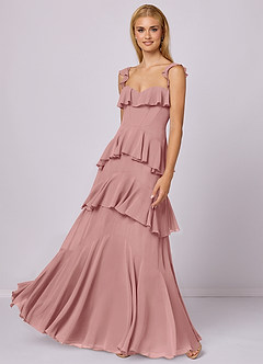 Barbie ♥ Azazie Jurken voor bruidsmeisjes Jurk van Chiffon met A-Lijn Sweetheart Halslijn Stoffige Roos image1