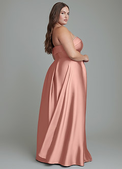 Azazie Lucienne Vestidos de damas de honor Vestido Rosetón de Satén Elástico de Línea A Convertible con Palabra de honor image15