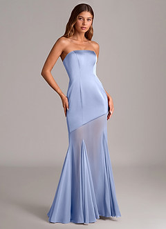 Azazie Uma Robes de demoiselle d'honneur Robe Sirène Convertible en Mousseline de soie Sans bretelles Eis image3