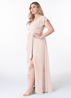Azazie Omari Bridesmaid Dresses Rose Petal A-Line Chiffon Dress image9