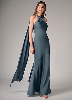 Azazie Kinsley Brautjungfernkleider Meerjungfrau-Linie Seitliche Cut-Outs Stretch-Satin Kleid Zwielichtviolett image3