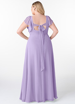 Azazie Syenna Brautjungfernkleider A-Linie Gestreift Chiffon Kleid Flieder image7