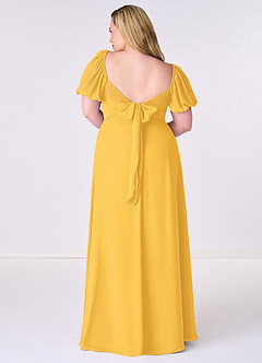 Barbie ♥ Azazie Bridesmaid Dresses Marigold A-Line Pleated Chiffon Dress image8