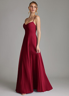 Azazie Imani Bridesmaid Dresses Burgundy A-Line Sweetheart Neckline Chiffon Dress image5