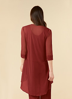 Azazie Frances Mother of the Bride Dresses Rust Jumpsuit/Pantsuit Scoop Mesh Dress image6