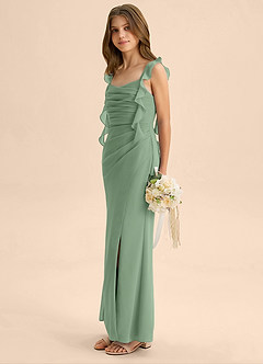 Azazie Jessamine Junior Matcha Mermaid Sweetheart Neckline Chiffon Dress image5