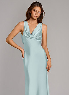Azazie Cheryl Bridesmaid Dresses Mist Mermaid Stretch Satin Dress image6