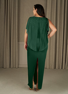 Azazie Aspyn Abiti per la Madre della Sposa Abito Tubino in Maglia Perline Verde Scuro image12