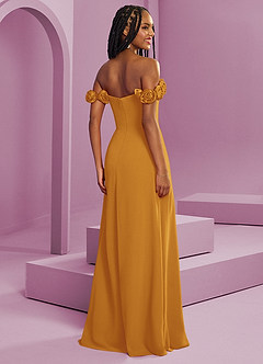 Barbie ♥ Azazie Bridesmaid Dresses Butterscotch A-Line Off the Shoulder Chiffon Convertible Dress image9