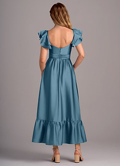 Azazie Anaya Robes de demoiselle d'honneur Robe Trapèze Convertible en Satin extensible Encolure en Forme de Cœur Bermude image2