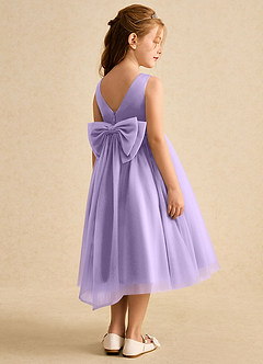 Azazie Winnie Flower Girl Dresses Lilac Ball-Gown Bow Tulle Dress image3